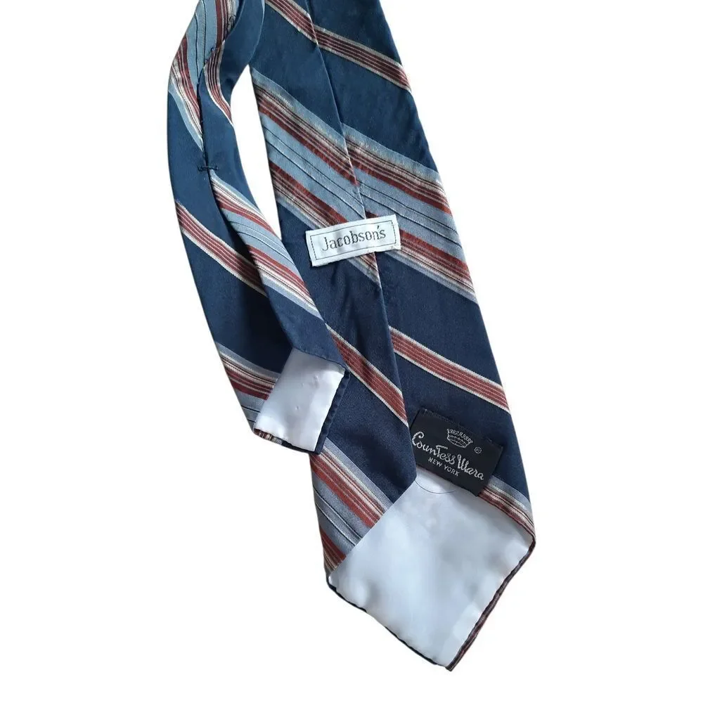 Classic Navy and Red Striped Men's Tie
